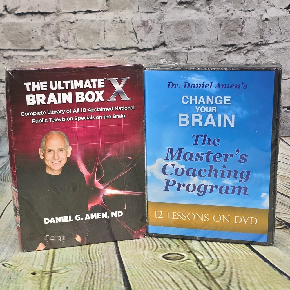 Dr Daniel Amen Brain Box X + Change Your Brain Coaching Program DVD Sets - NEW